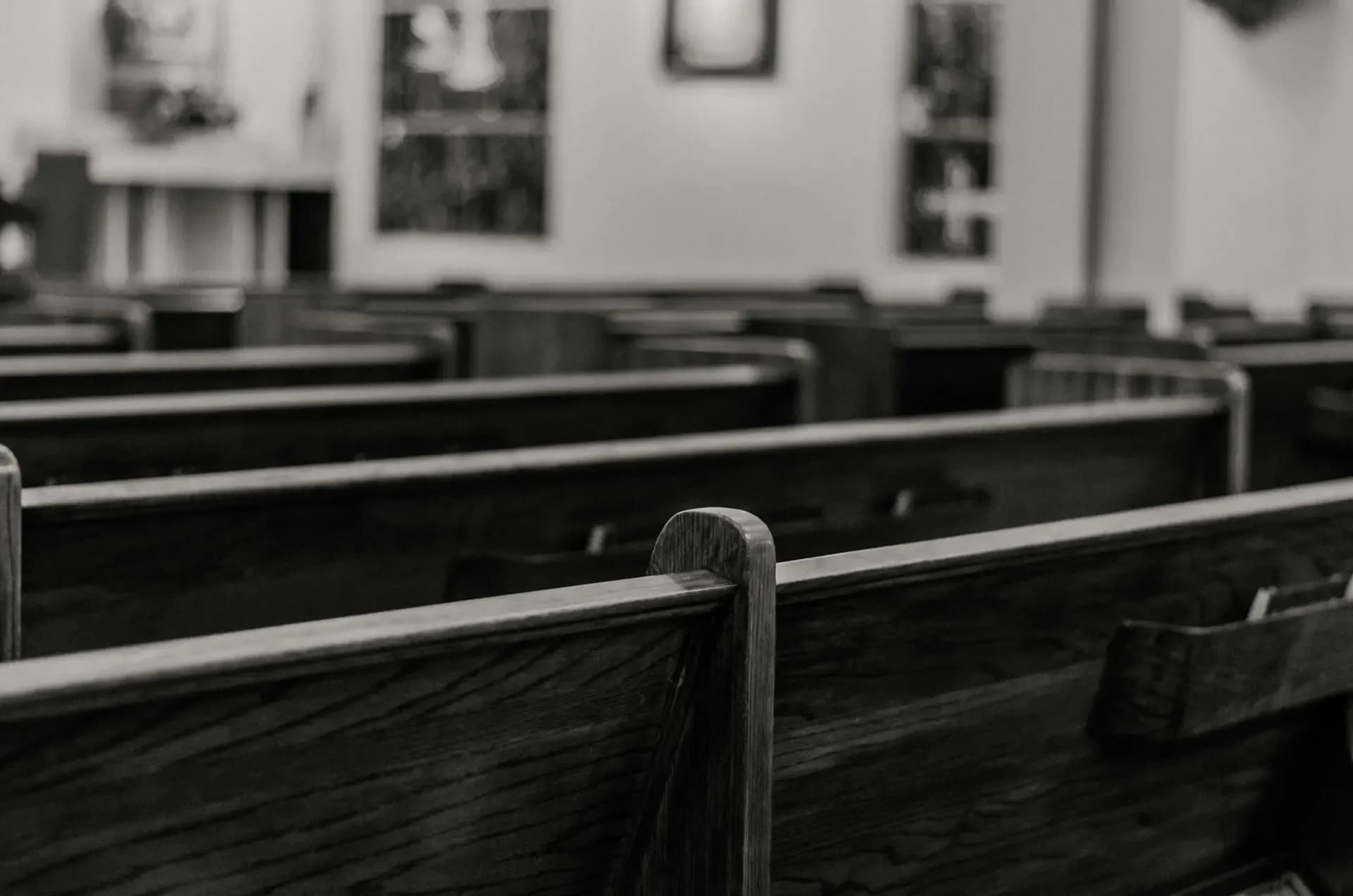 Grayscale Photo of Courtroom